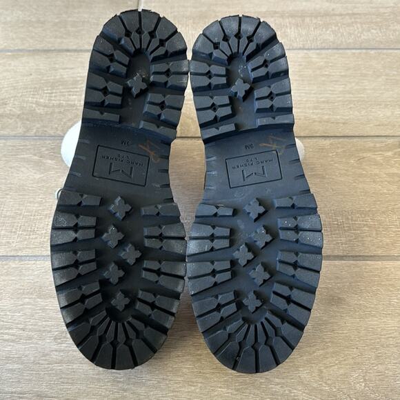 Marc Fisher LTD Paralee Lug-Sole Zip Cream Combat Boots Size: 9 - Picture 7 of 8